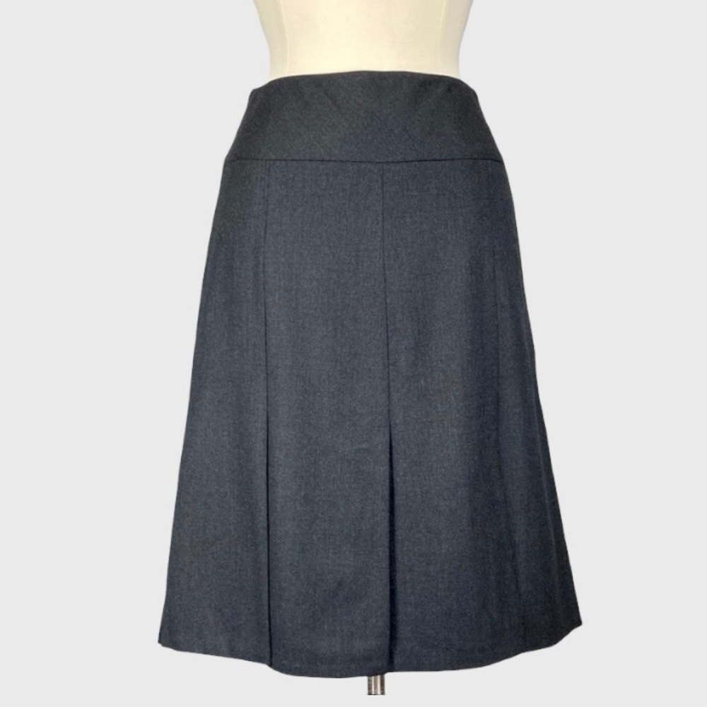 Escada Womens Gray A Line Skirt Split Panel Wool Stretch size 40 US 10 Medium - Picture 1 of 8